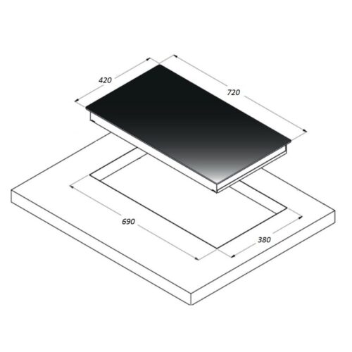 Kích thước bếp từ đôi Faber FB – 2IG
