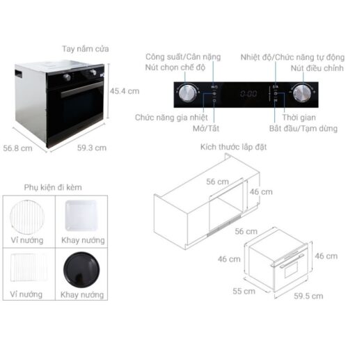 Kích thước lò vi sóng âm kệ Malloca MW 31SF