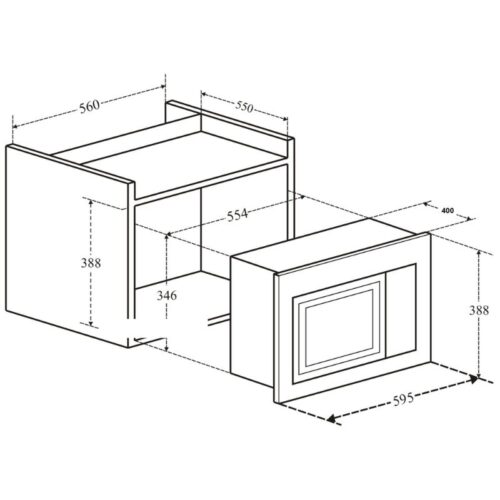 Kích thước lò vi sóng Sevilla SV-V25