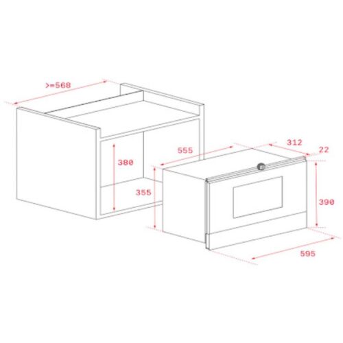 Kích thước lò vi sóng TEKA ML 8220 BIS L ST