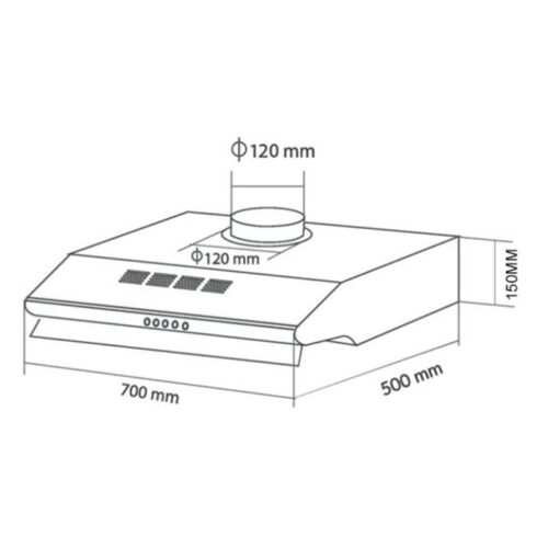 Kích thước máy hút khử mùi âm tủ Eurosun EH-70C05D