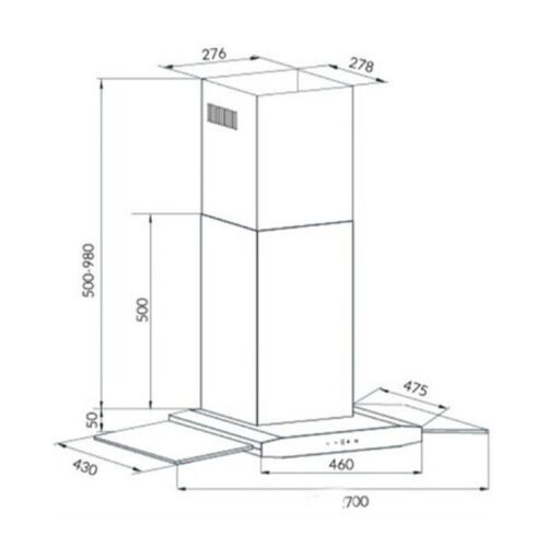 Kích thước máy hút khử mùi Eurosun EU-90AF82