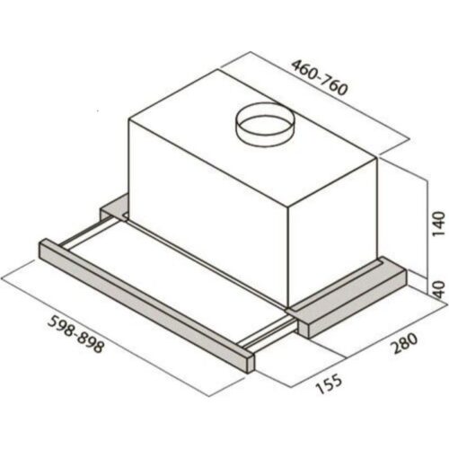 Kích thước máy hút mùi Elica ELITE 14 LUX GRIX/A/60