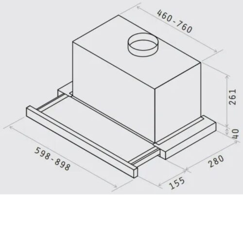 Kích thước máy hút mùi Elica ELITE26 IX/A/60