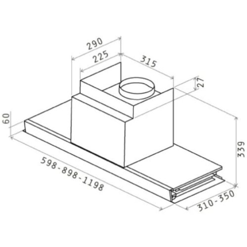 Kích thước máy hút mùi Elica FILO IX/A/120