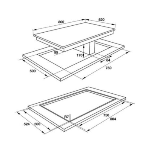 Bếp điện từ kết hợp hút mùi Hafele 539.66.698 3 Bếp điện từ kết hợp hút mùi Hafele 539.66.698