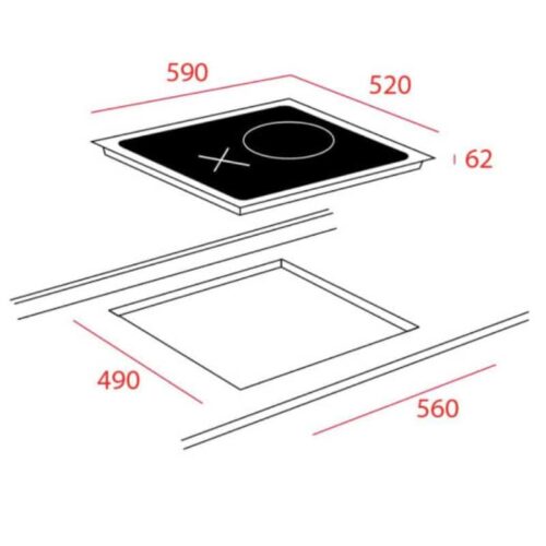 Kích thước của Bếp điện từ Teka HIS 6021S