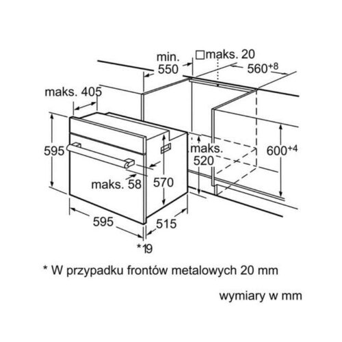 Kích thước lÒ NƯỚNG BOSCH HBG43S450E