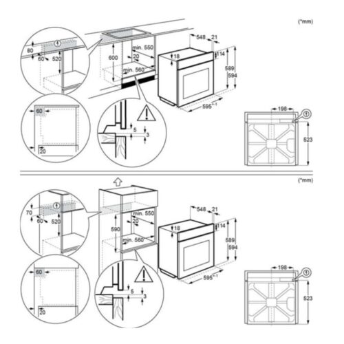 Kích thước lò Nướng Electrolux KODEC75X