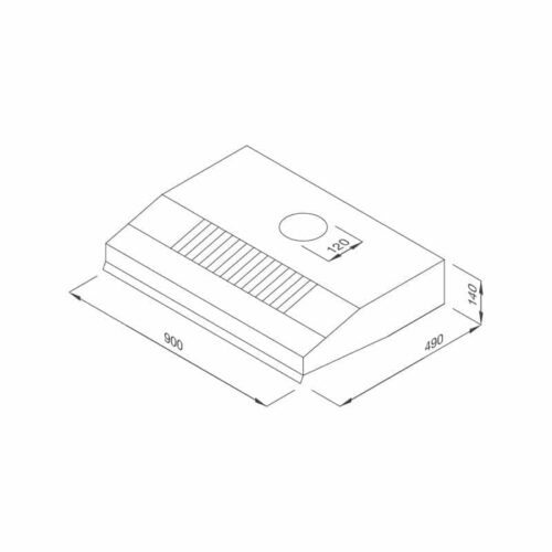 Kích thước máy hút khử mùi classic Malloca H342.9 NEW