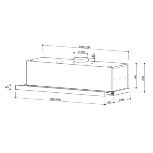Kích thước máy hút mùi Brandt AT1490X