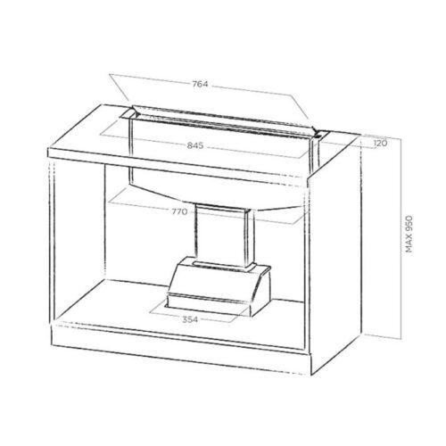 Kích thước máy hút mùi Elica SEE YOU BL/A/90