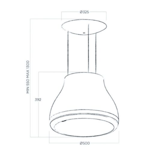 Kích thước máy hút mùi Elica SHINING PELTROX/F/50