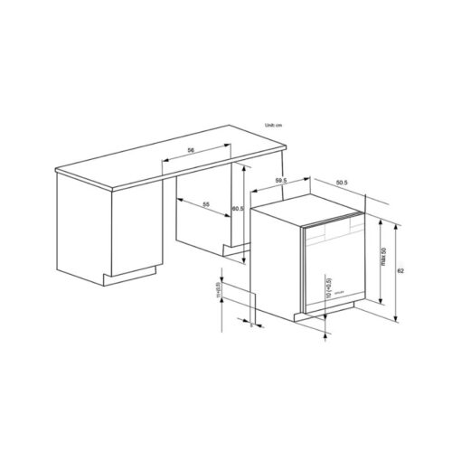 Kích thước máy rửa chén bát SMS4HTI33E