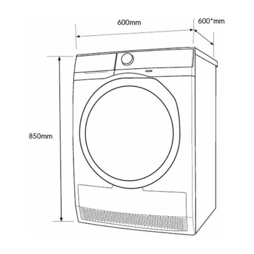 Kích thước máy sấy Electrolux EDH803BEWA