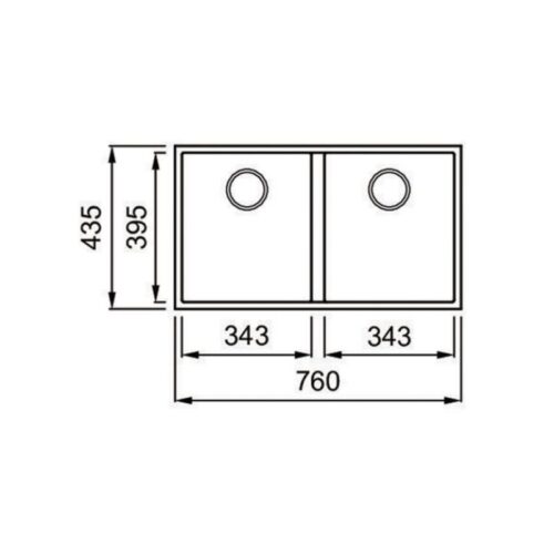 Kích thước chậu rửa bát Konxox Granite Sink Veloci 760D – Grey