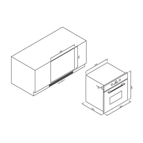 Kích thước lò nướng 5 Chức Năng Malloca EB-56ERG-5BC15