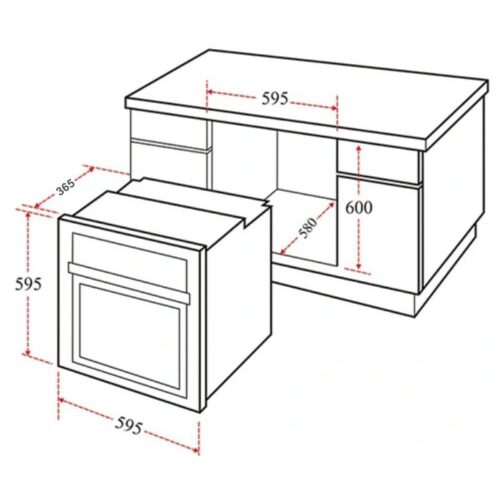 Kích thước lò nướng Chefs EH-BO600E