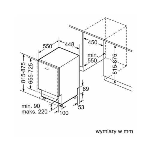 Kích thước Máy rửa bát Bosch SRV4XMX16E