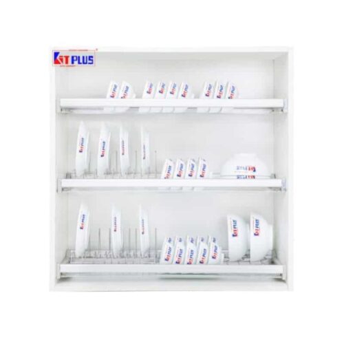 Giá bát cố định 3 tầng cao cấp, Inox mờ Kit Plus DK12B VIP.80