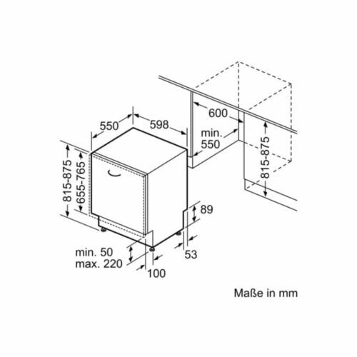 Kích thước lắp máy rửa bát Bosch SMH4HCX48E