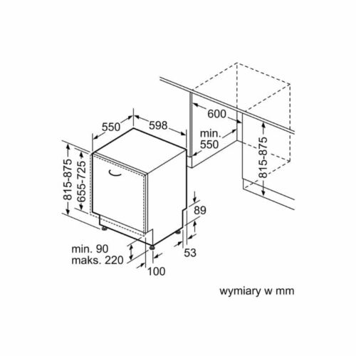 Kích thước lắp đặt máy rửa bát Bosch SMV6ECX93E
