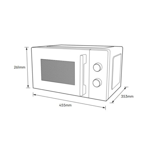 Lò vi sóng mini có nướng đối lưu 20L Electrolux EMG20K22B 6 Kích thước lò vi sóng mini có nướng đối lưu 20L Electrolux EMG20K22B