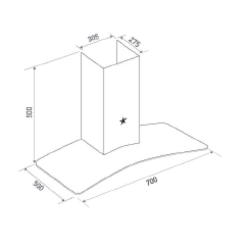 Kích thước máy hút mùi áp tường Pramie AC22-700