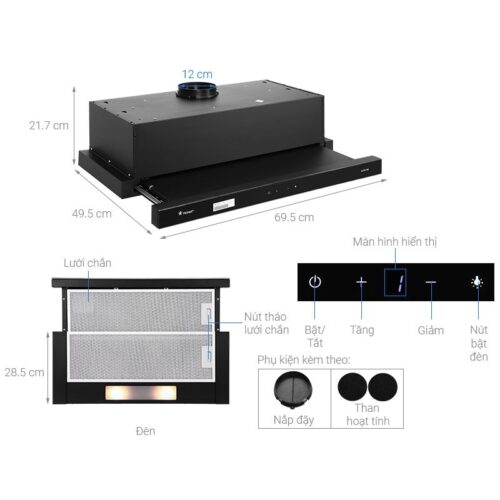 Cấu tạo máy hút mùi âm tủ Pramie ALP9-700 Air