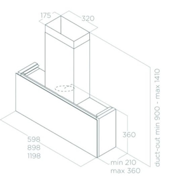 Máy hút mùi áp tường Elica RULES NAKED/F/90 PRF0163757