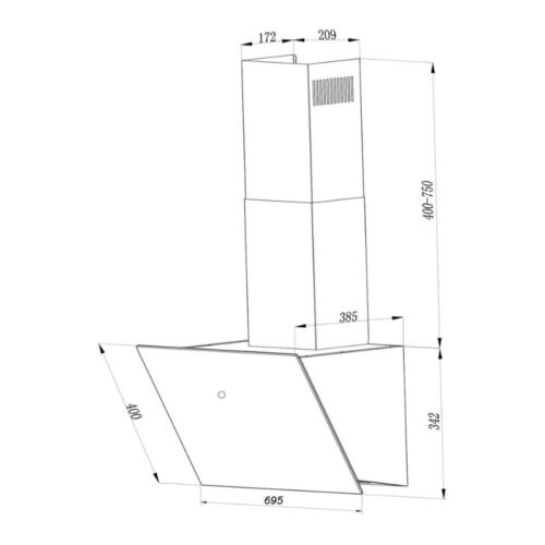 Kích thước máy hút mùi áp tường Eurogold EUH06170PRO