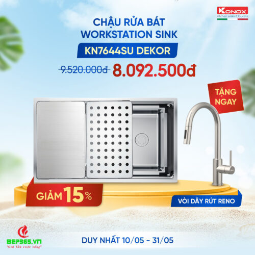 Chậu rửa bát Workstation Undermount Sink KN7644SU Dekor