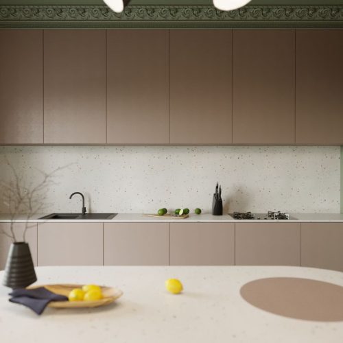 Hình ảnh đá nhân tạo Vicostone White Shells BQ370
