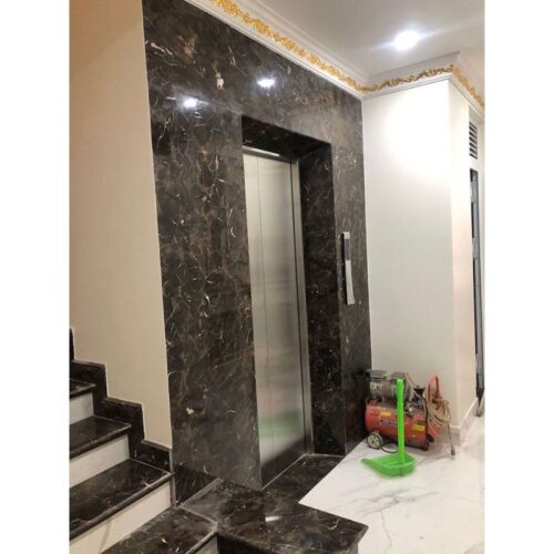 Đá ốp thang máy marble nâu đen 3 Ảnh đá ốp thang máy marble nâu đen