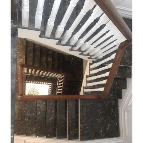 Đá cầu thang bộ Marble nâu đậm