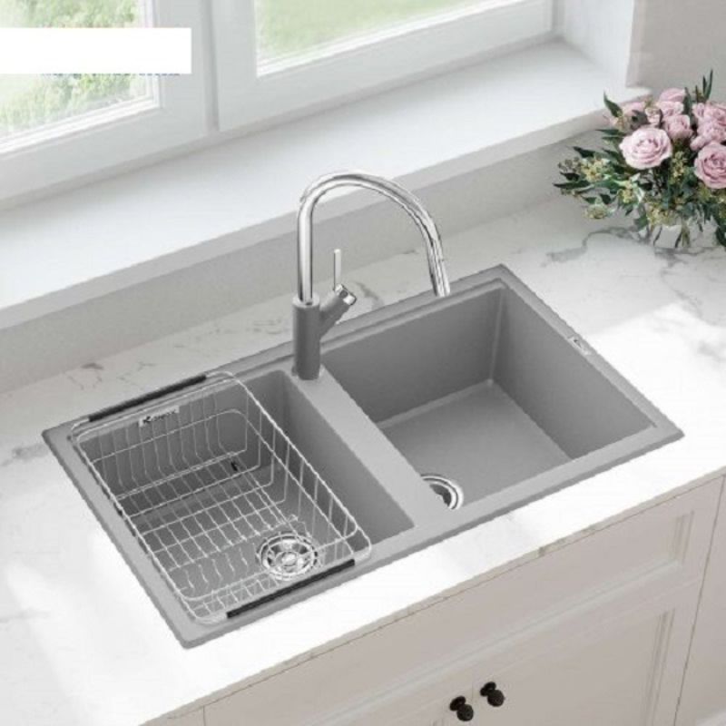 Ảnh chậu rửa bát Konox Granite Sink Phoenix Smart 860 Grey Ảnh chậu rửa bát Konox Granite Sink Phoenix Smart 860 Grey