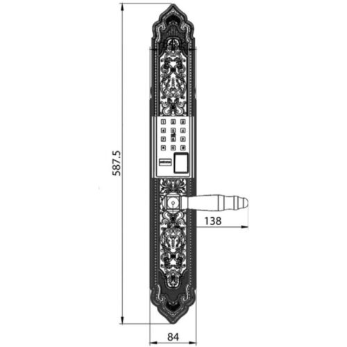 Kích thước khóa thông minh Avolock AC-998F-Ga