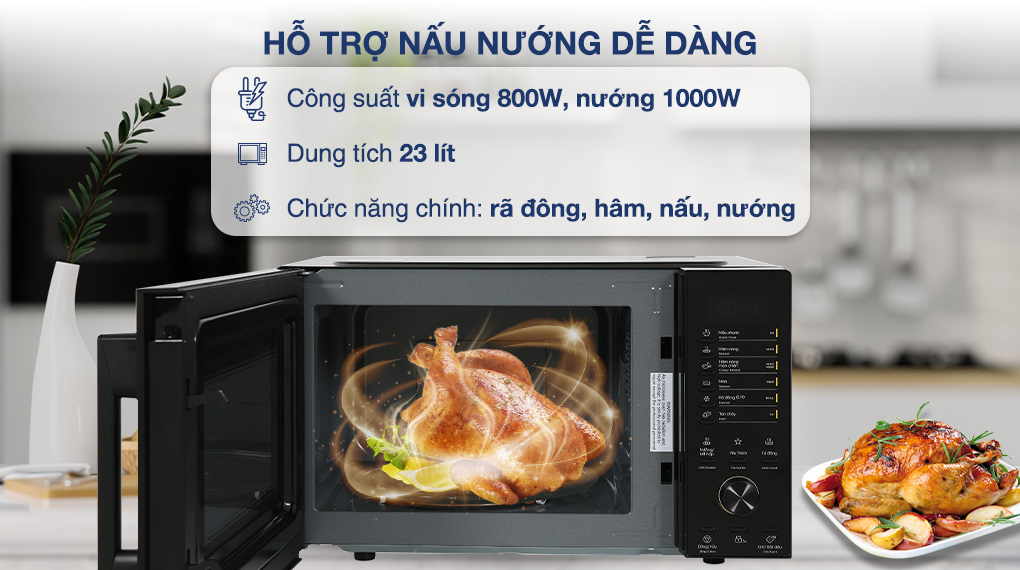 Lò vi sóng mini có nướng đối lưu 23L
