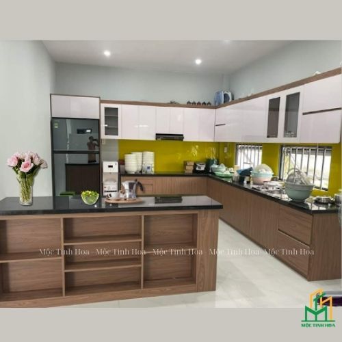 Tủ bếp An Cường AC02 - Tủ bếp chữ L, hiện đại