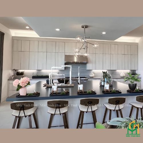 Tủ bếp Inox Cánh kính cường lực CKCL01