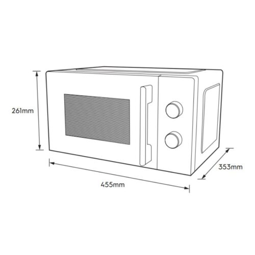 Lò vi sóng mini 20L Electrolux EMM20K22W 6 kich thuoc lo vi song mini 20l electrolux emm20k22w