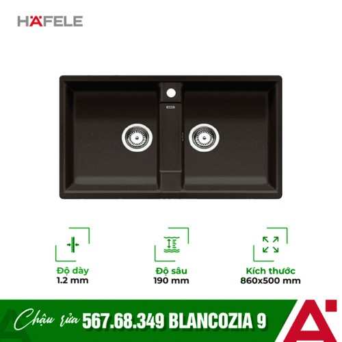 Chậu rửa bát đá Hafele Blancozia 9 567.68.349