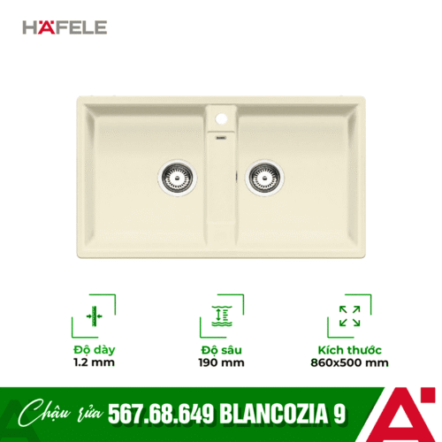 Chậu đá Hafele BLANCOZIA 9 màu vàng 567.68.649