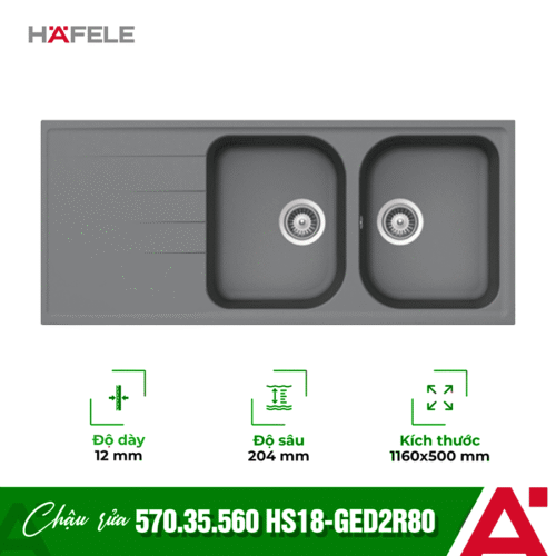 Chậu đá Hafele JULIUS HS-GDD11650 570.35.560