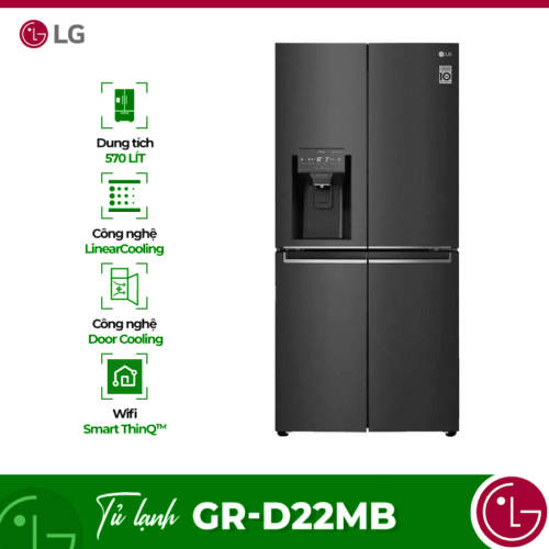 Tủ Lạnh 4 cánh Multi door Inverter 570 Lít LG GR-D22MB