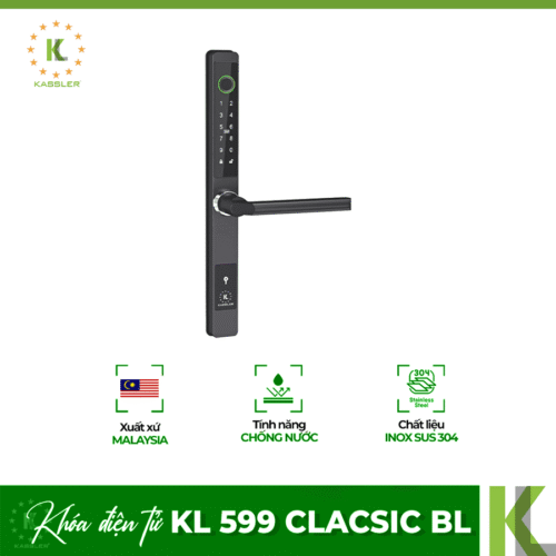 Khóa Cửa Nhôm Kassler KL 599 CLACSIC BLACK (Màu Đen)