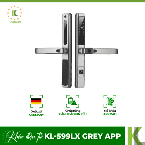 Khóa điện tử Kassler KL-599LX Grey APP/ Khóa cửa nhôm