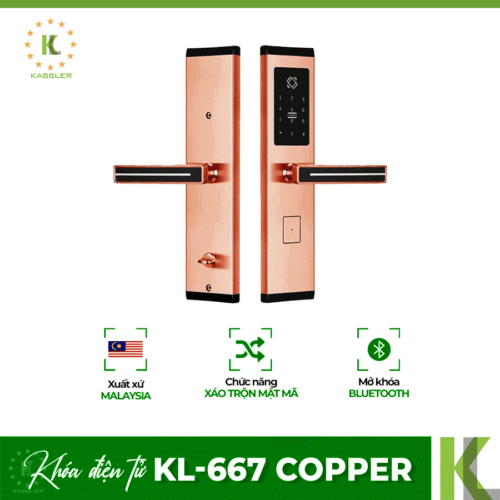 Khóa điện tử Kassler KL-667 Copper/ Khóa vân tay
