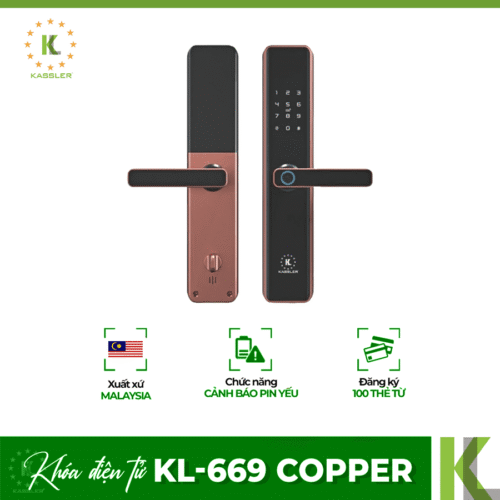 Khóa cửa Wifi Kassler KL-669Copper